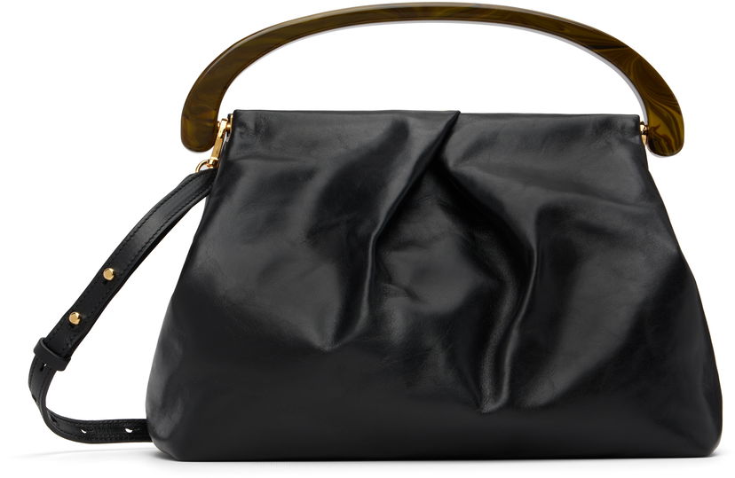 Ručna torbica Dries Van Noten Dries Van Noten Large Leather Top Handle Bag Crna | 252-011525-195