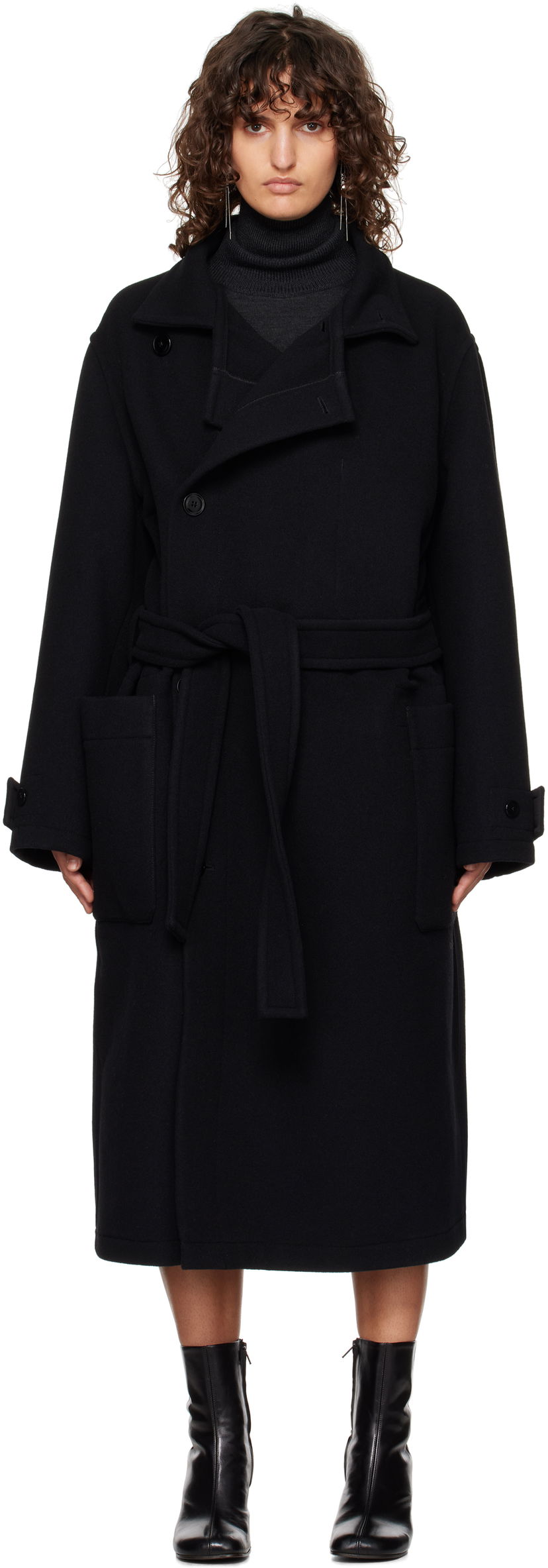 Kaputi LEMAIRE Lemaire Wrap Coat Crna | CO1037 LF1116