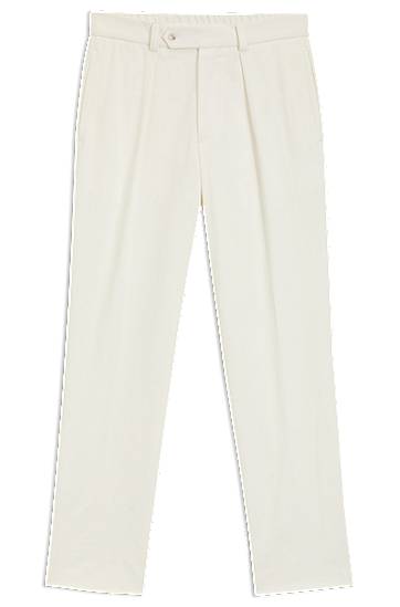 Hlače BOSS BECKHAM x BOSS Stretch Cotton Trousers Bijela | 50549203