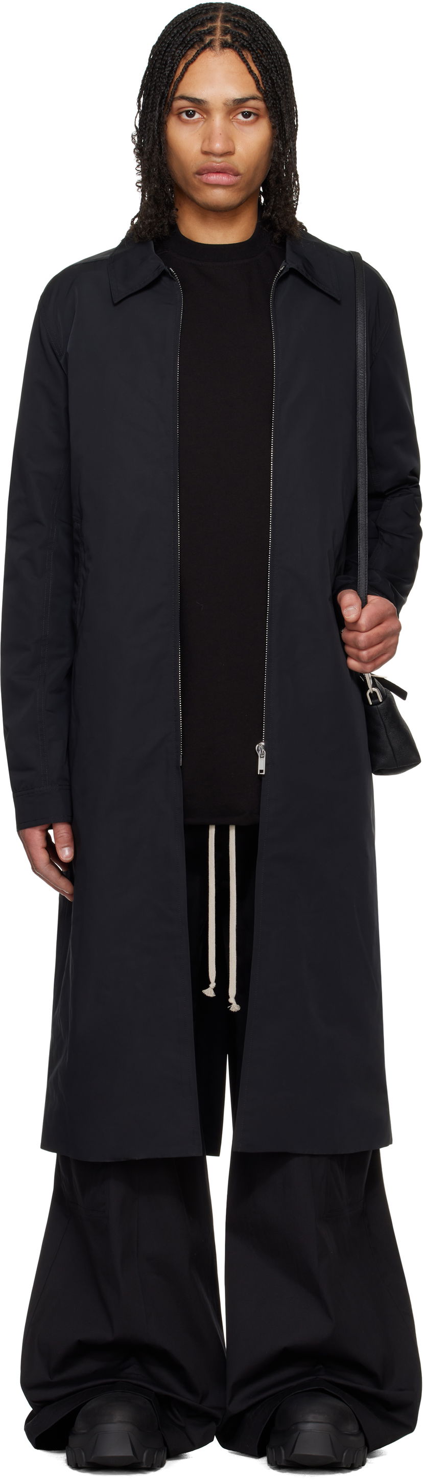 Trenčkot Rick Owens Rick Owens Hollywood Brad Coat Crna | RU01E5971 FT