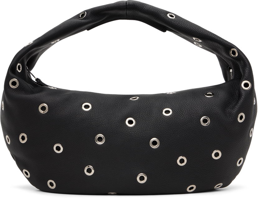 Ručna torbica Khaite Medium Eyelet Leather Shoulder Bag Crna | H6015-918