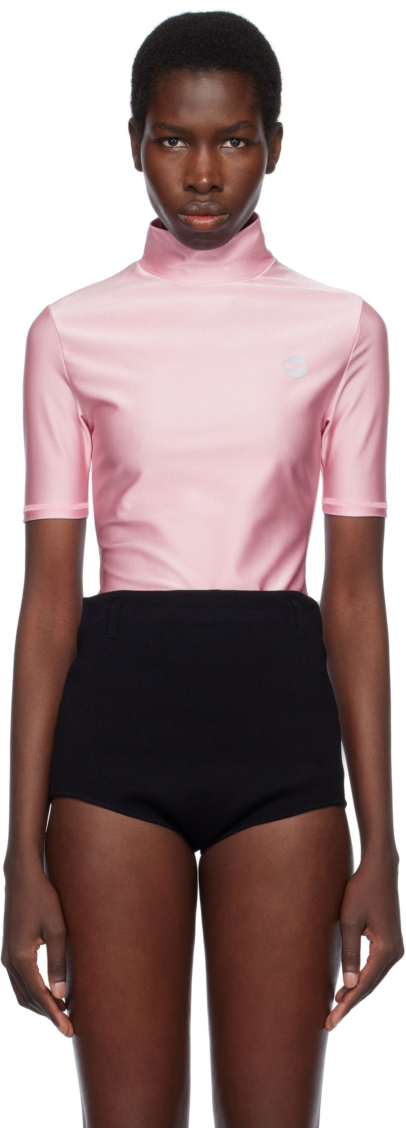 Majica kratkih rukava Coperni Coperni High Neck Fitted Top Ružičasta | COPJS20BISF5001