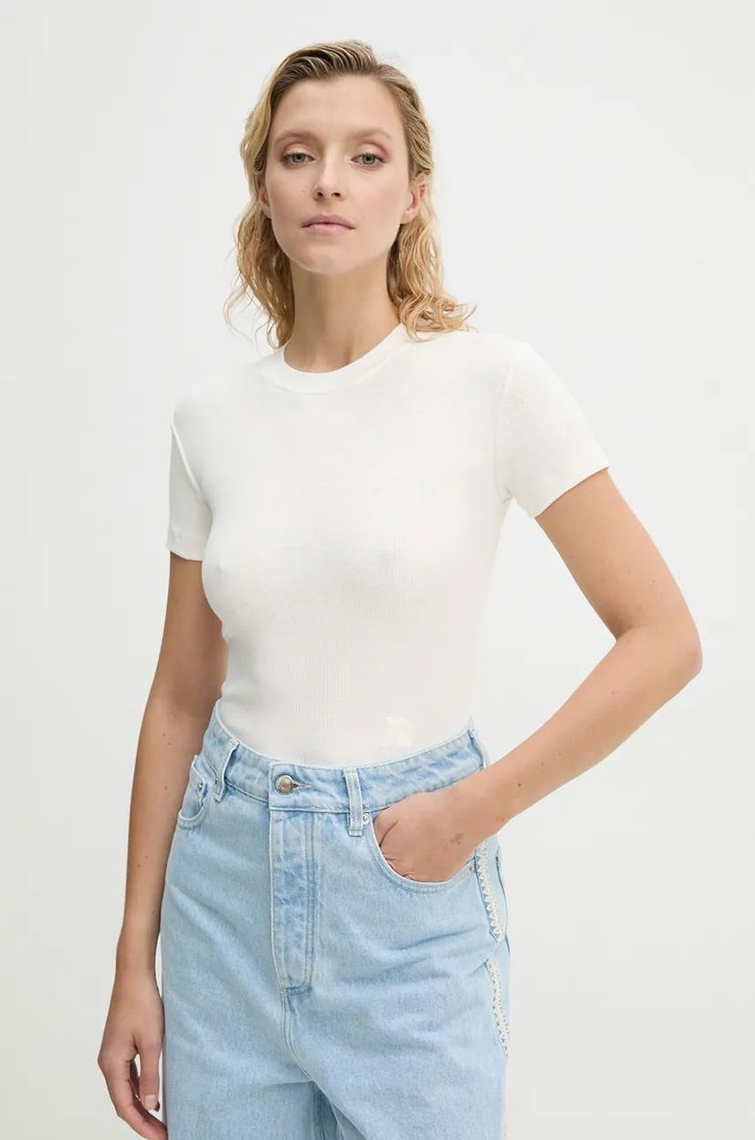 Majica kratkih rukava Nanushka Axton Fitted Short Sleeve T-shirt Bijela | NW24PFTP2490