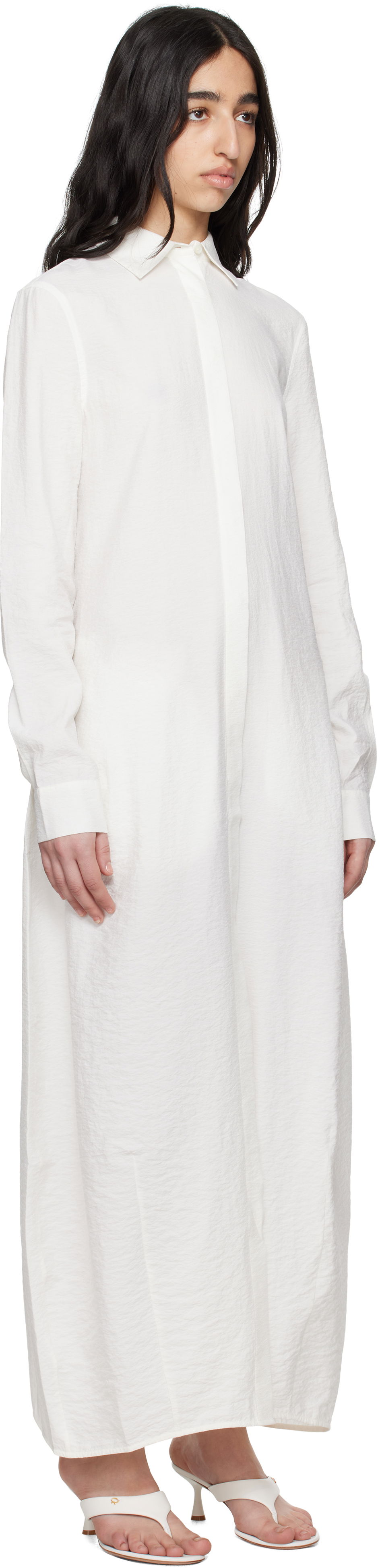 Haljina TOTEME TOTEME Parachute Shirt Maxi Dress Bijela | 251-WRD4489-FB0368, 1