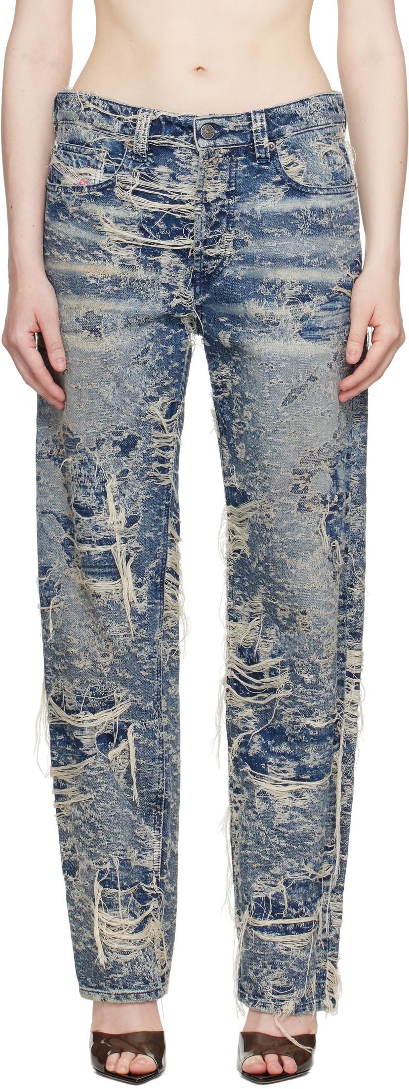 Jeans Diesel Diesel 1988 D-Ark Regular Fit Distressed Jeans Plava | A19193 09M04