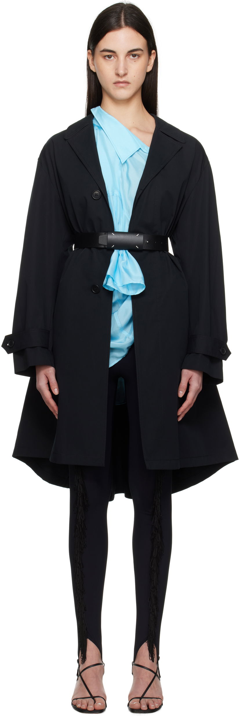 Trenčkot Maison Margiela MM6 Maison Margiela Spliced Trench Coat Crna | S52AH0078 S78537