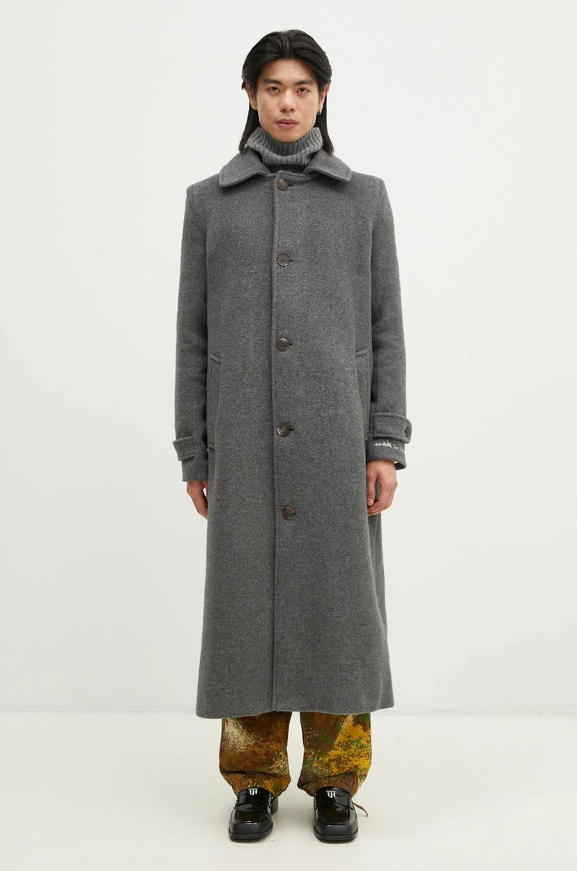 Kaputi Fiorucci Fiorucci Wool Coat Siva | U01FMOCO244WO01GY01