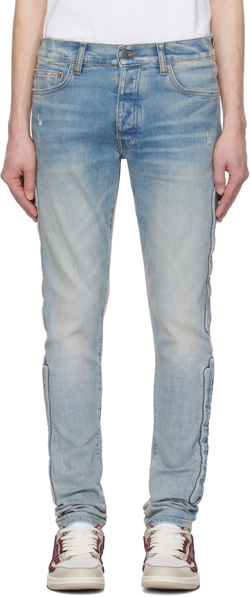 Jeans AMIRI AMIRI 3D Bones Skinny Jeans Plava | AMDNSY1132