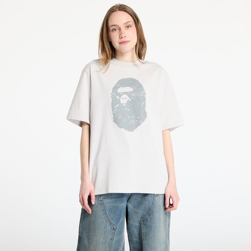 Majica kratkih rukava BAPE A BATHING APE Heavy Washed Ape Head Relaxed Fit T-Shirt Siva | 001CSL301351MGRA