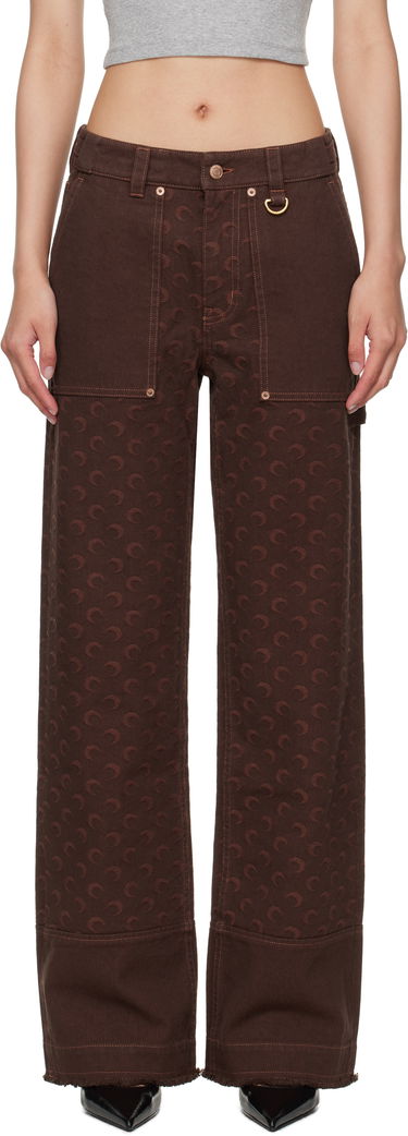Cargo hlače Marine Serre Marine Serre Moon Jacquard Twill Workwear Cargo Pants Smeđa | WPA141B CWOV0063, 0