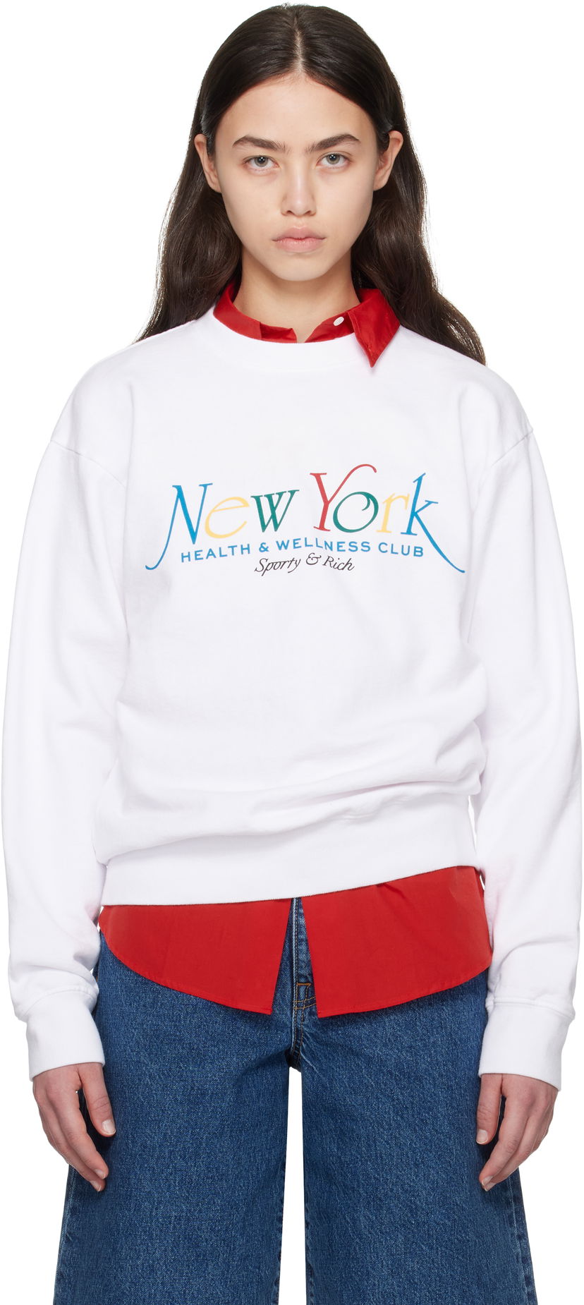 Džemper Sporty & Rich Sporty & Rich NY 94 Crewneck Sweatshirt Bijela | ST071622034WH57