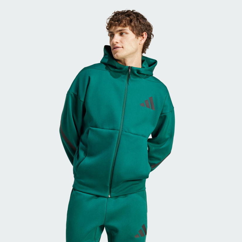 Dukserice adidas Performance Z.N.E. Full-Zip Hooded Zelena | JF6539