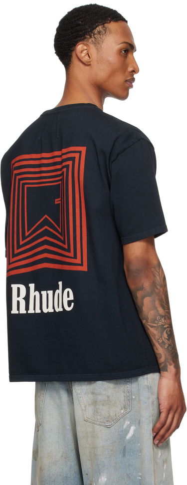 Majica kratkih rukava Rhude Rhude Chevron Logo Graphic Tee Crna | RHPF25TT21012, 2