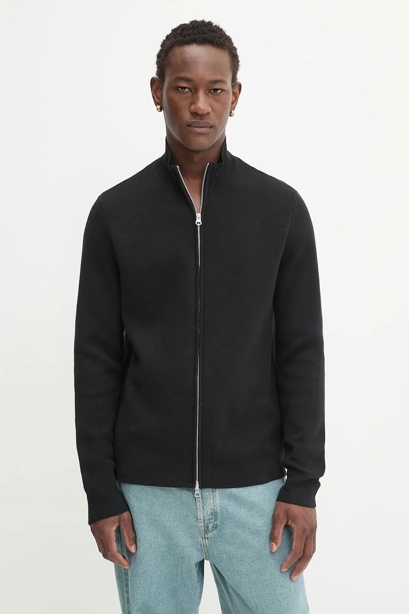 Džemper Samsoe Samsoe High-Neck Full-Zip Knit Cardigan SANIKLAS Crna | M24300028