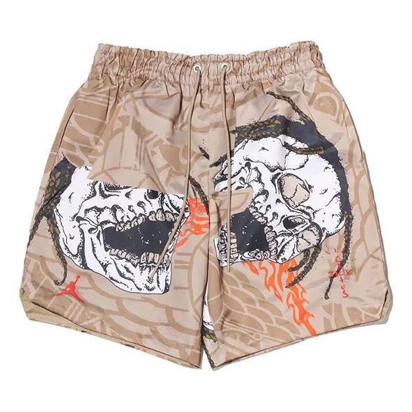 Kratke hlače Jordan Jordan x Travis Scott Crossover Skeleton Print Casual Shorts Bež | CZ0167-247, 0