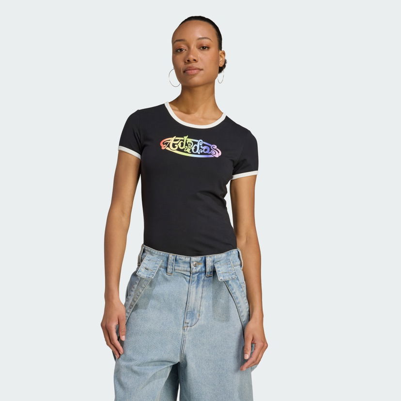 Majica kratkih rukava adidas Performance adidas x Jeremy Scott Pride Graphic Fitted Tee Crna | JW0830