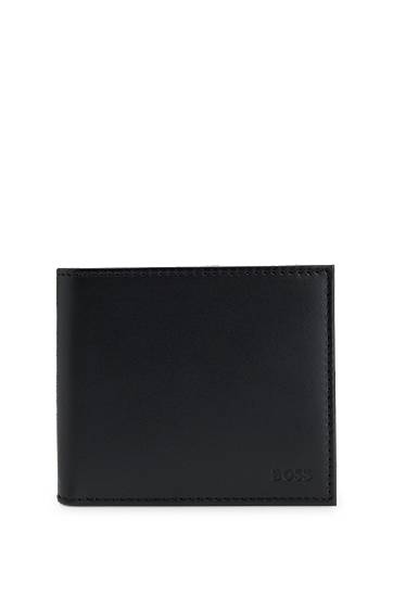 Novčanik BOSS Leather wallet with logo lettering Crna | 50548811