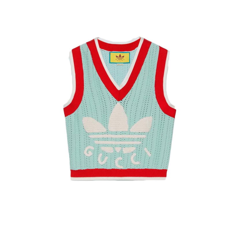 Džemper Gucci adidas x Rib Stitch Sleeveless Top Light Turquoise Tirkiz | ‎697711 XKCDW 4718