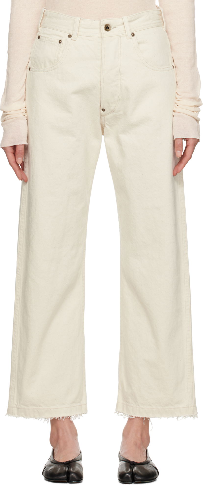 Jeans Maison Margiela Maison Margiela Frayed Jeans Bijela | S50LA0240 M30026