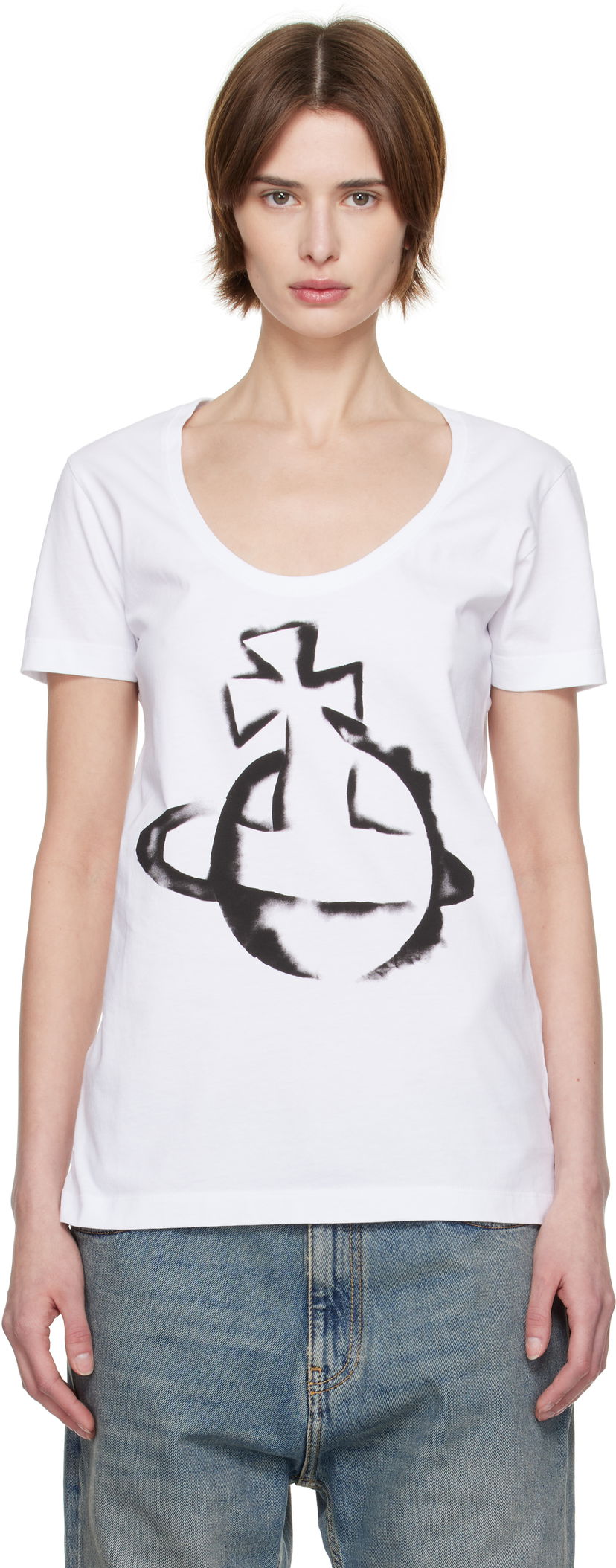 Majica kratkih rukava Vivienne Westwood Vivienne Westwood Stencil Orb Lollo T-Shirt Bijela | 3G010034-J001M-