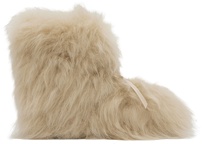 Odjeća We11done We11done Fur Moccasin Boots Bež | WD-AO2-24-459-W-BG