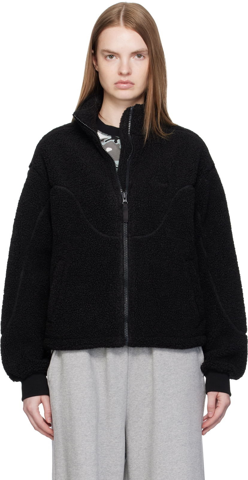 Jakna Dime Dime Polar Fleece Sherpa Zip Jacket Crna | DIMEFA258BLK