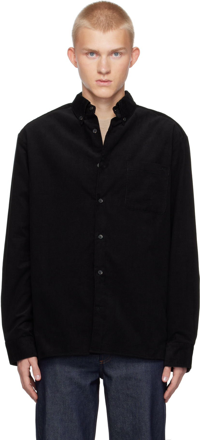 Košulja A.P.C. Corduroy Shirt Crna | COHFR-H12599
