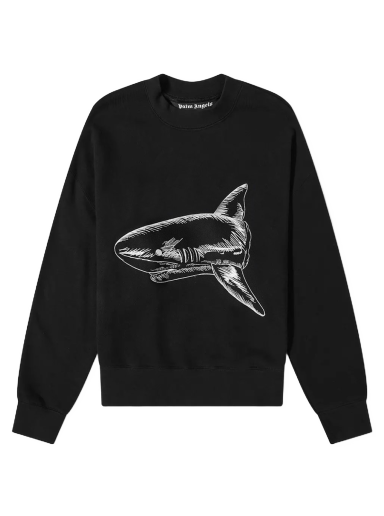 Dukserice Palm Angels Split Shark Crew Sweat Crna | PMBA026S23FLE0061003