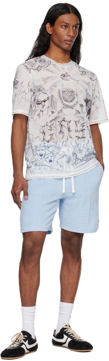 Majica kratkih rukava Casablanca Casablanca Tattoo Mesh T-Shirt Bijela | MS25-TP-071-01, 3