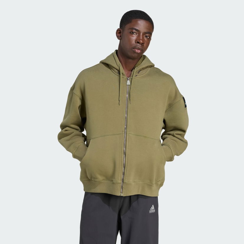 Dukserice adidas Performance EQT Fleece Full-Zip Hoodie Zelena | JX1572