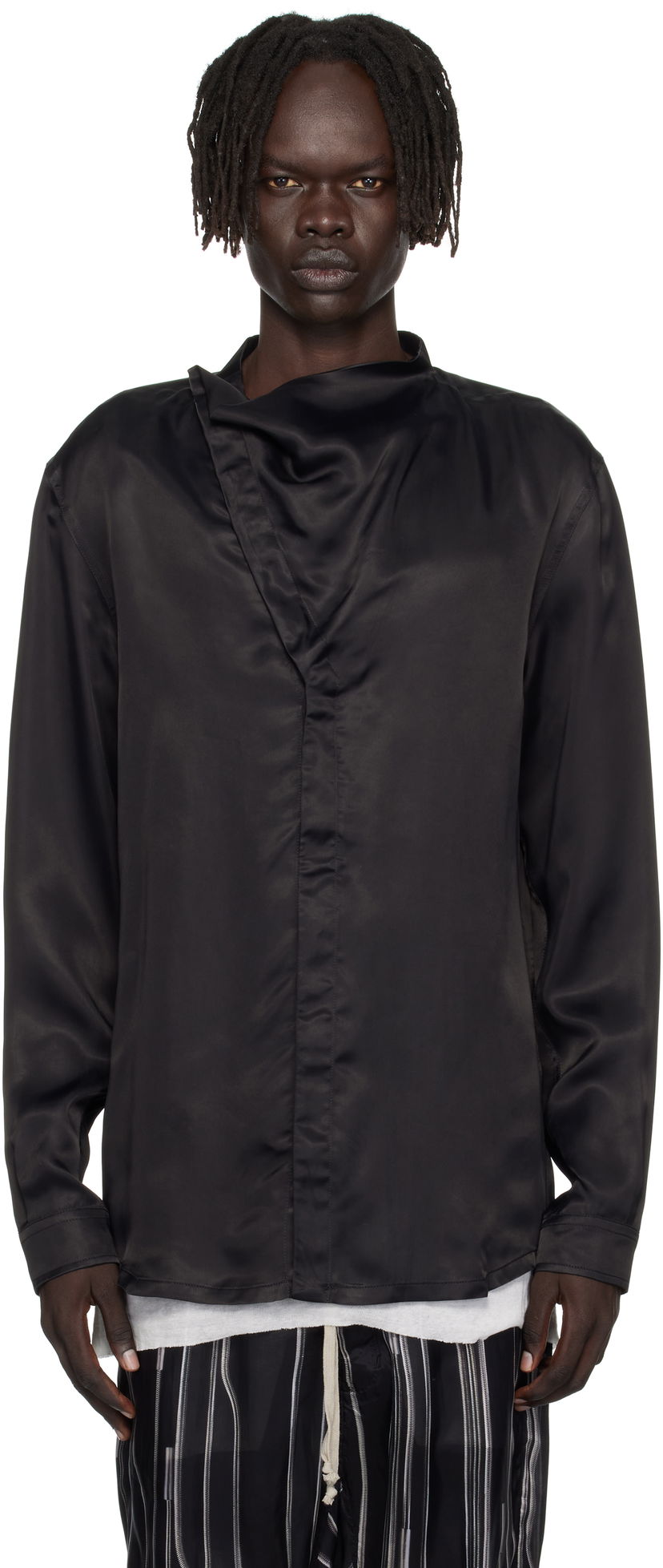 Košulja Rick Owens Rick Owens Concordians Island Satin Shirt Crna | RU02E1299 HSCH