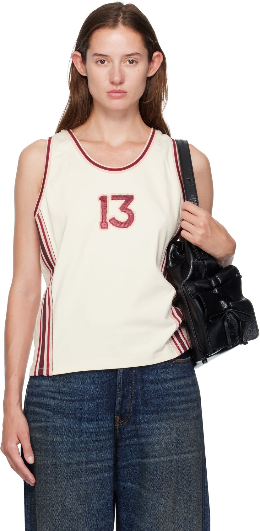 Majica bez rukava Acne Studios Acne Studios Embroidered-Logo Tank Top Bež | BL0424-