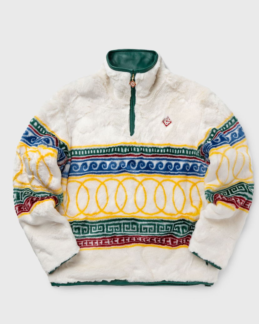 Jakna Casablanca JACQUARD FAUX FUR PULLOVER JACKET Žuta | MF24-OT-123-01