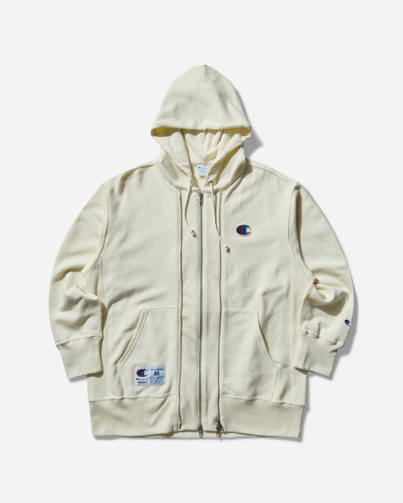Dukserice UNDERCOVER Reverse Weave Double Zip Hoodie Bež | UC1E4811 001