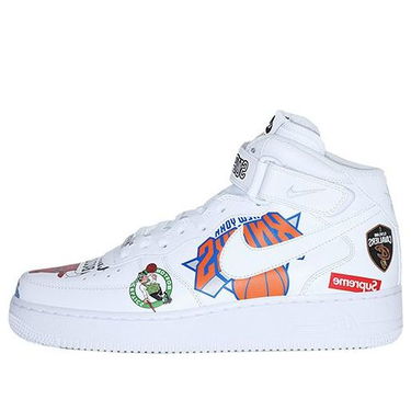 Tenisice i cipele Nike Supreme x NBA x Air Force 1 Mid 07 Bijela | AQ8017-100, 0