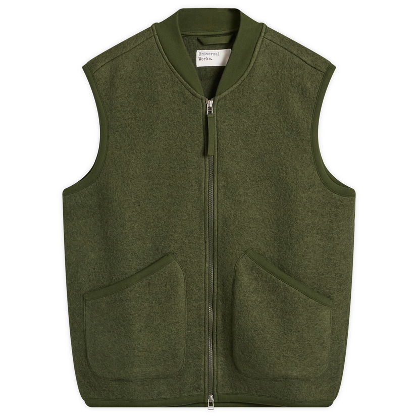 Prsluk Universal Works Universal Works Wool Fleece Zip Vest Zelena | 00015-OLV