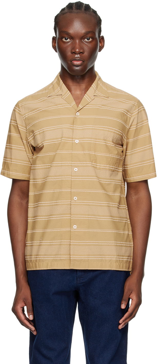 Košulja Universal Works Universal Works Minari Striped Shirt Bež | P3064