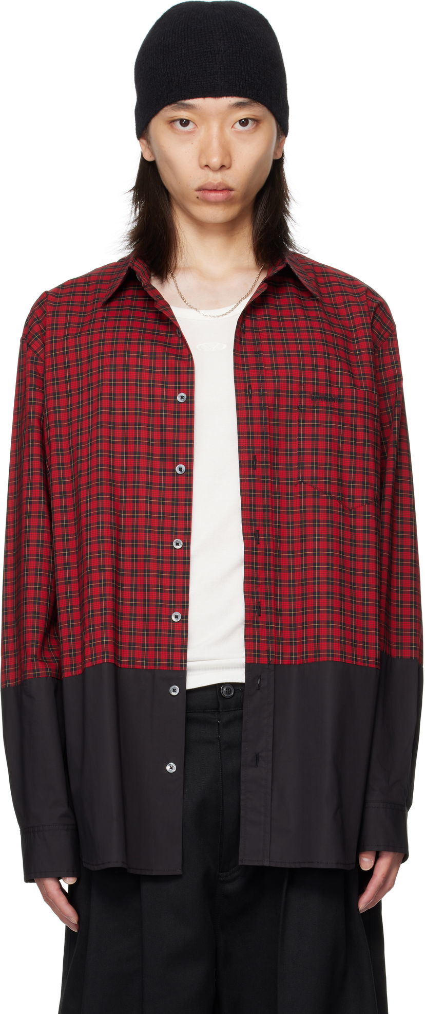 Košulja VETEMENTS VETEMENTS Splitted Plaid Shirt Crvena | UH76SH630RB