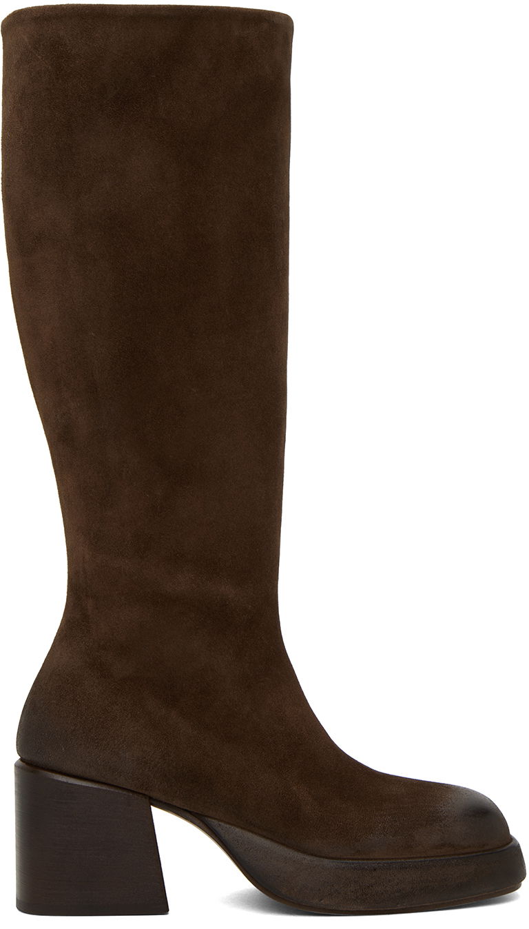 Odjeća Marsèll Marsèll Plattino Suede Tall Boots Smeđa | MW7021 098