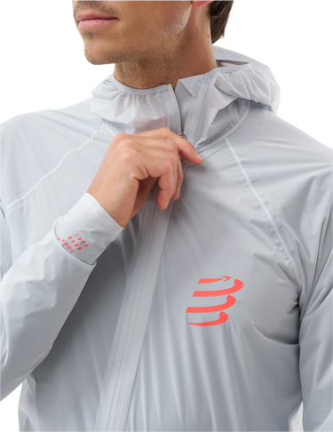 Jakna Compressport Compressport Hurricane Waterproof 10/10 Hooded Jacket Bijela | am00009b1046, 3