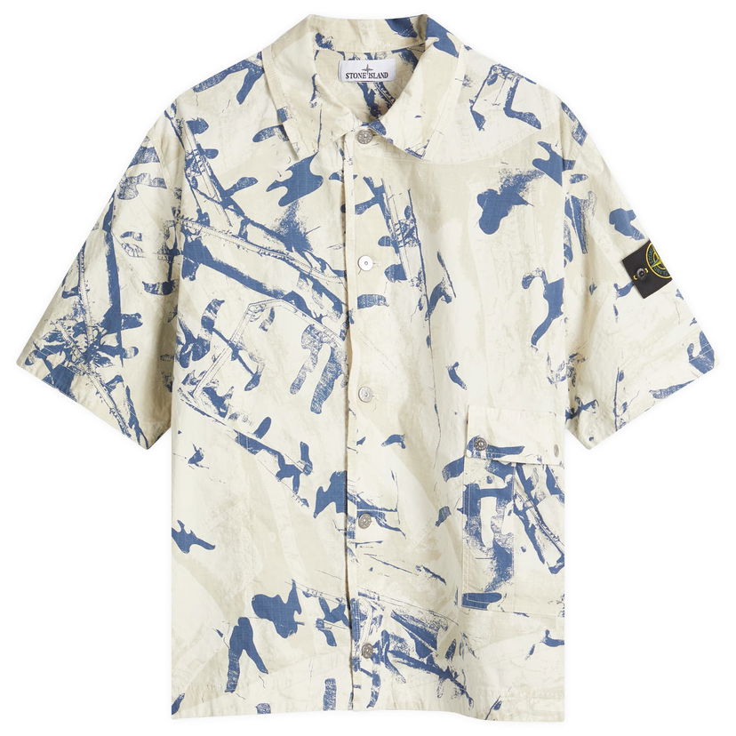Košulja Stone Island Scan Camo Ripstop-OVD Short Sleeve Shirt, Size X-Large Bež | K1S151100012-V009A