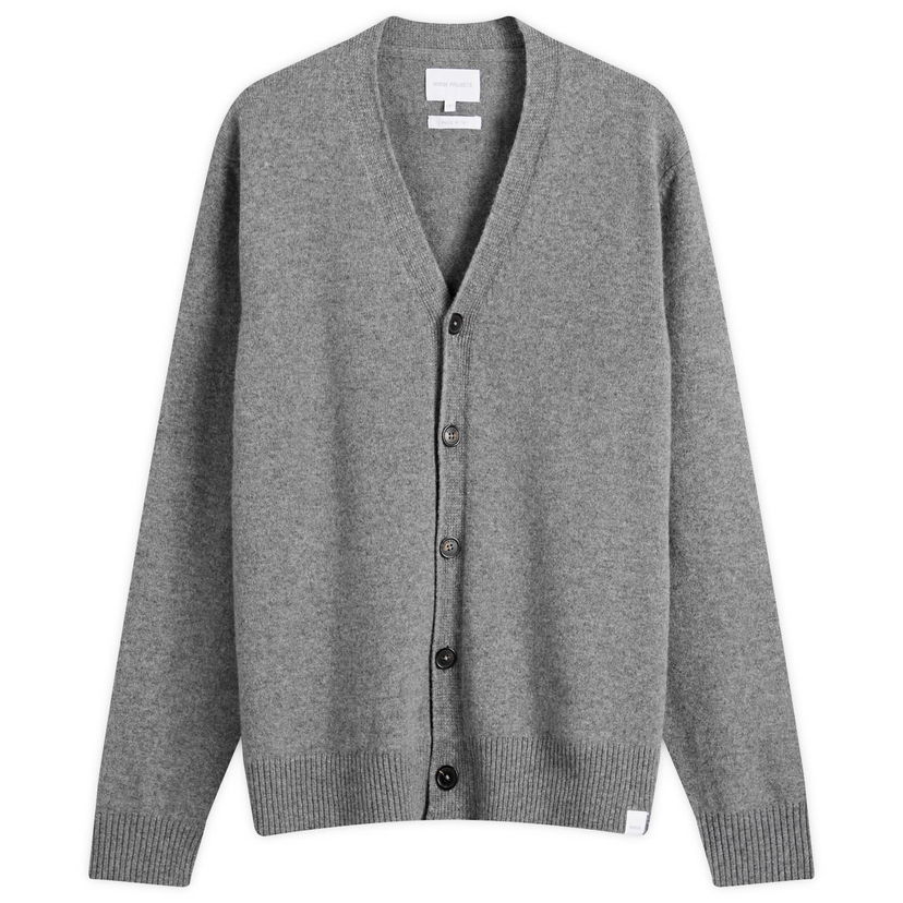 Džemper NORSE PROJECTS Lambswool Knit Cardigan Siva | N45-0624-1500