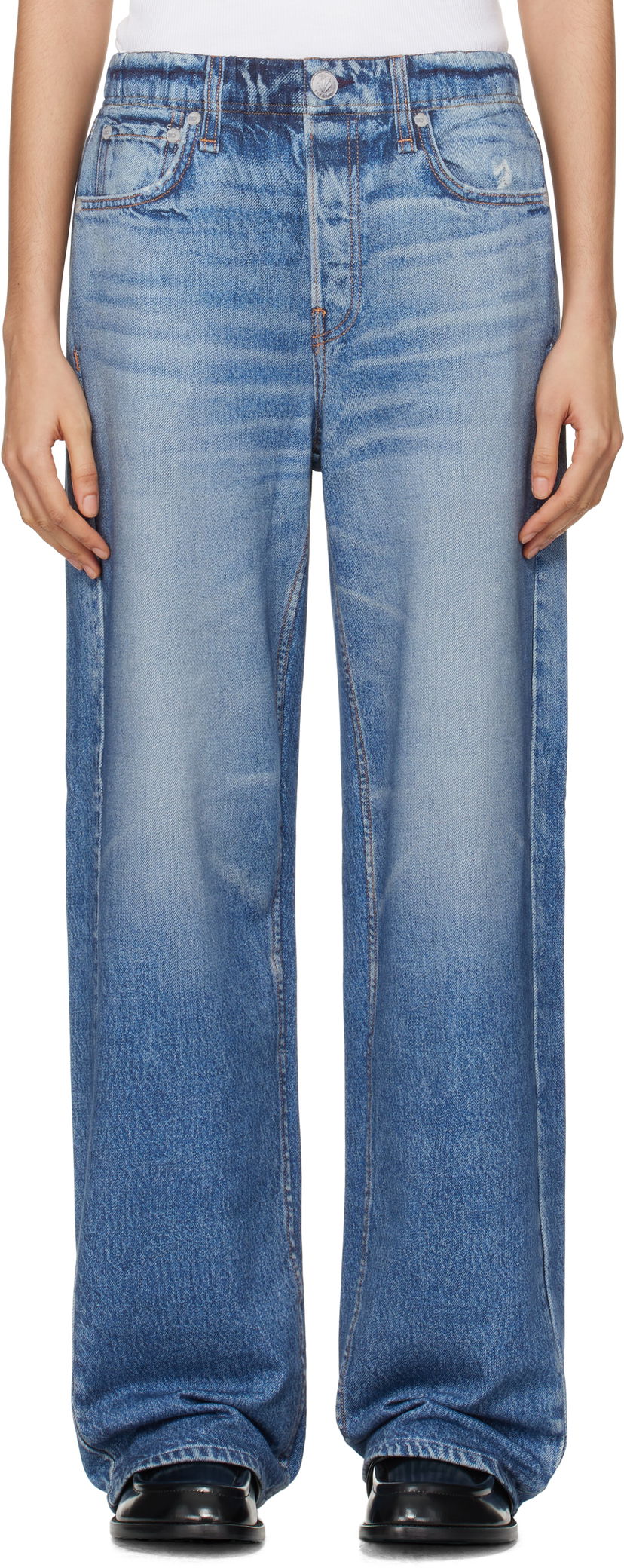 Jeans rag & bone rag & bone Miramar Wide-Leg Lounge Pants Plava | WCW23F70018201
