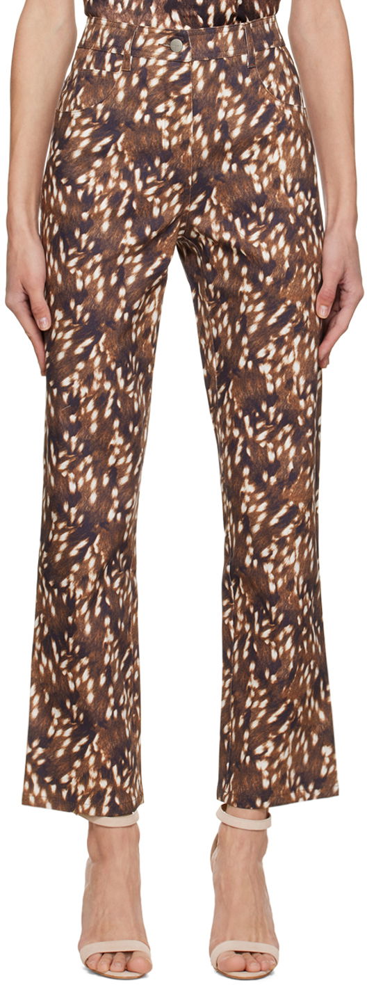 Hlače Miaou Miaou Junior Printed Trousers Smeđa | 1010SCBMB