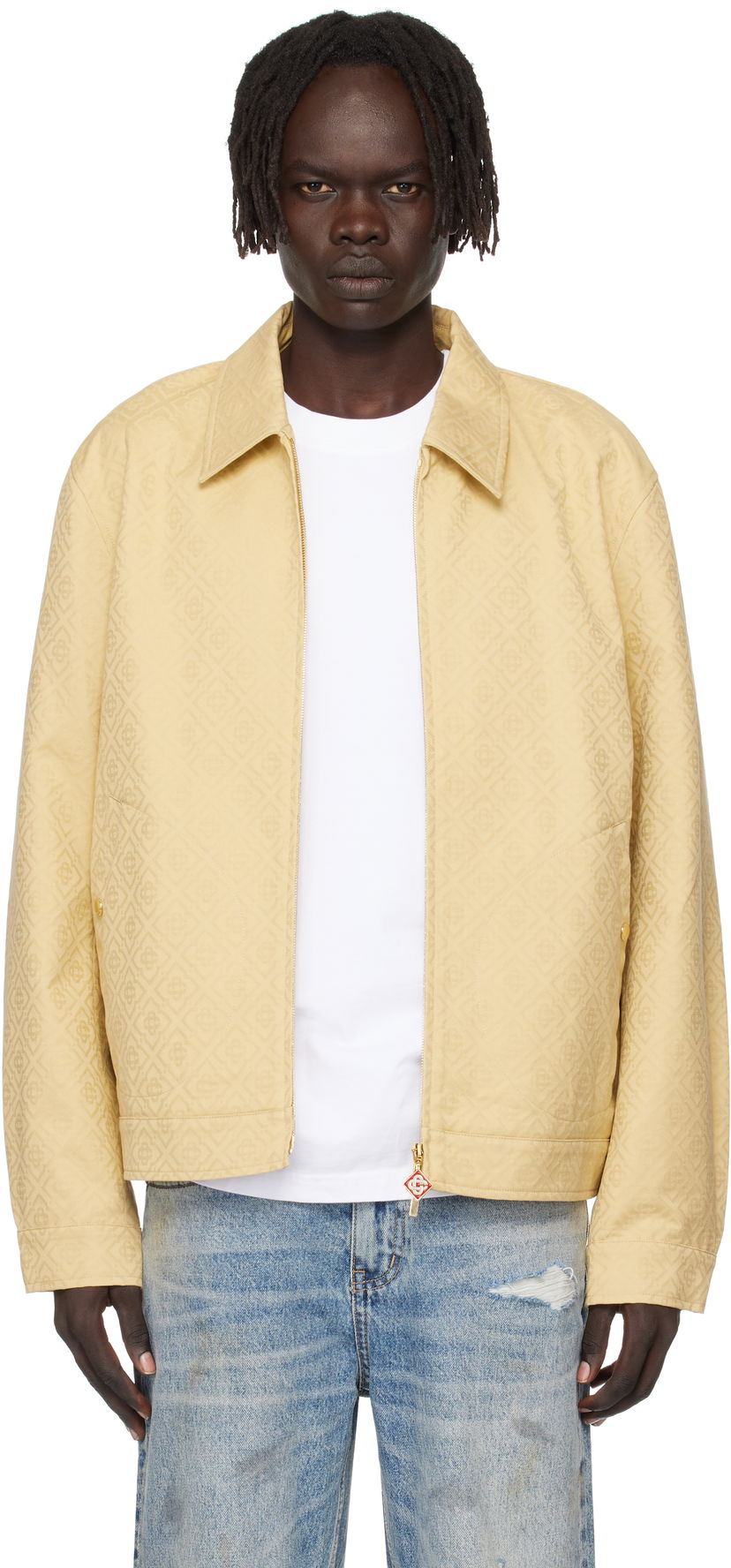 Jakna Casablanca Casablanca Monogram Jacquard Jacket Žuta | MPF25-JK-378-01