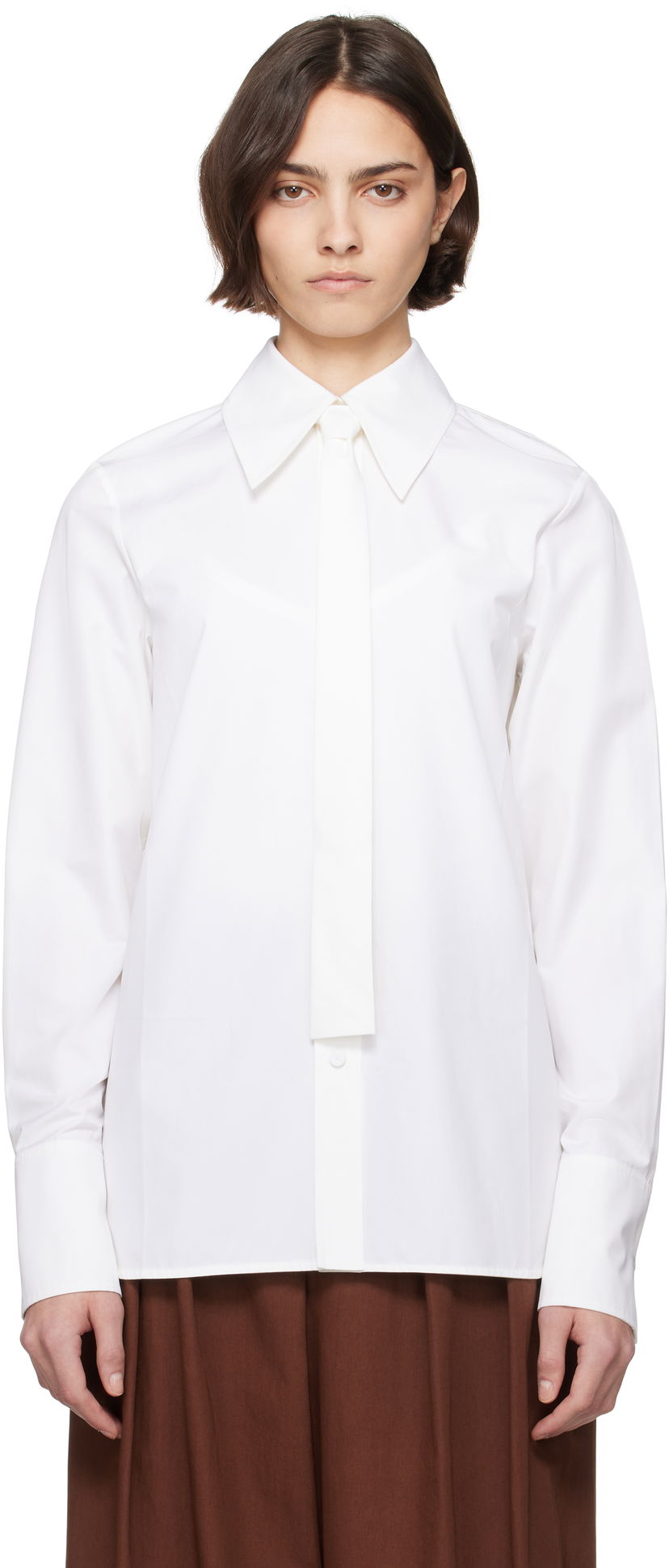 Košulja Jil Sander Jil Sander Cotton Poplin Tie Shirt Bijela | J03DL0196_J45002