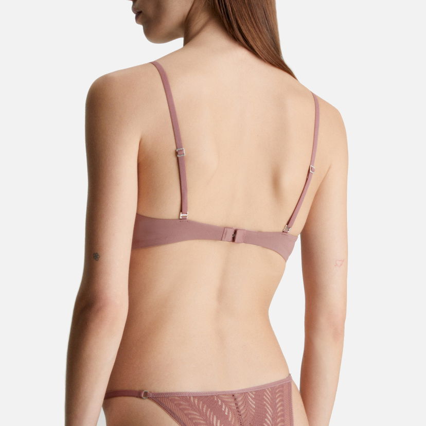 Donje rublje i čarape CALVIN KLEIN Sculpt Jersey and Lace Unlined Triangle Bra Bež | 000QF7540ELKO