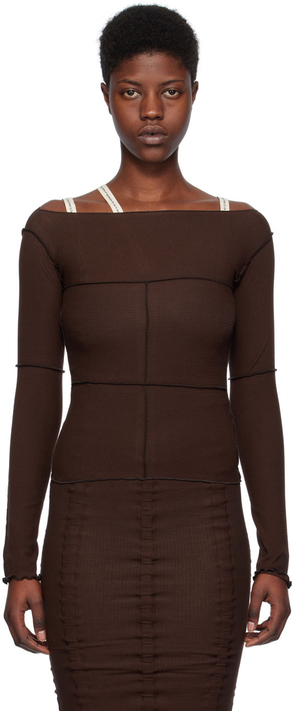 Majica kratkih rukava Baserange Cinder Long Sleeve Top Smeđa | TOCL-RB-SP24
