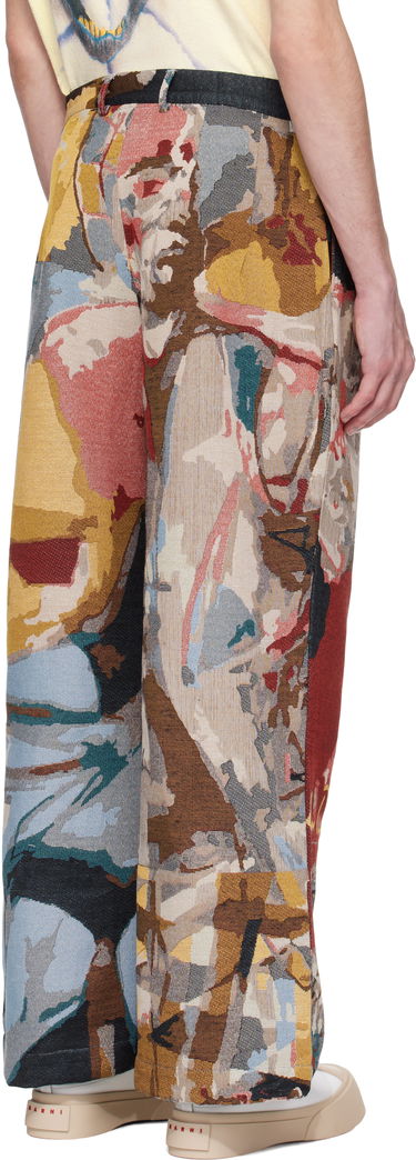 Hlače KidSuper KidSuper Jacquard Paintings Double Pleated Trousers Višebojno | SS25-PT-06, 2