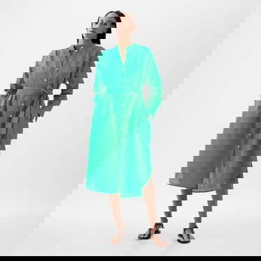 Haljina GAP Dresses Longsleeve Linen Maxi Dress Simply Green Zelena | 857614-03, 0